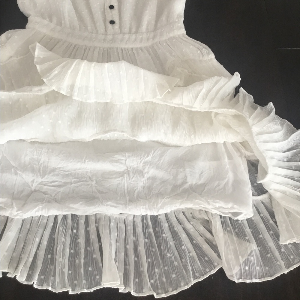 MAJE Rustivan Ruffle Dress In White Size 1 - Picture 9 of 13